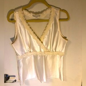 Cream lace lined tank for under a blazer.